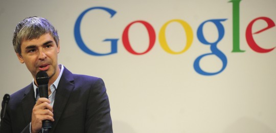 Google CEO Larry Page holds a press anno